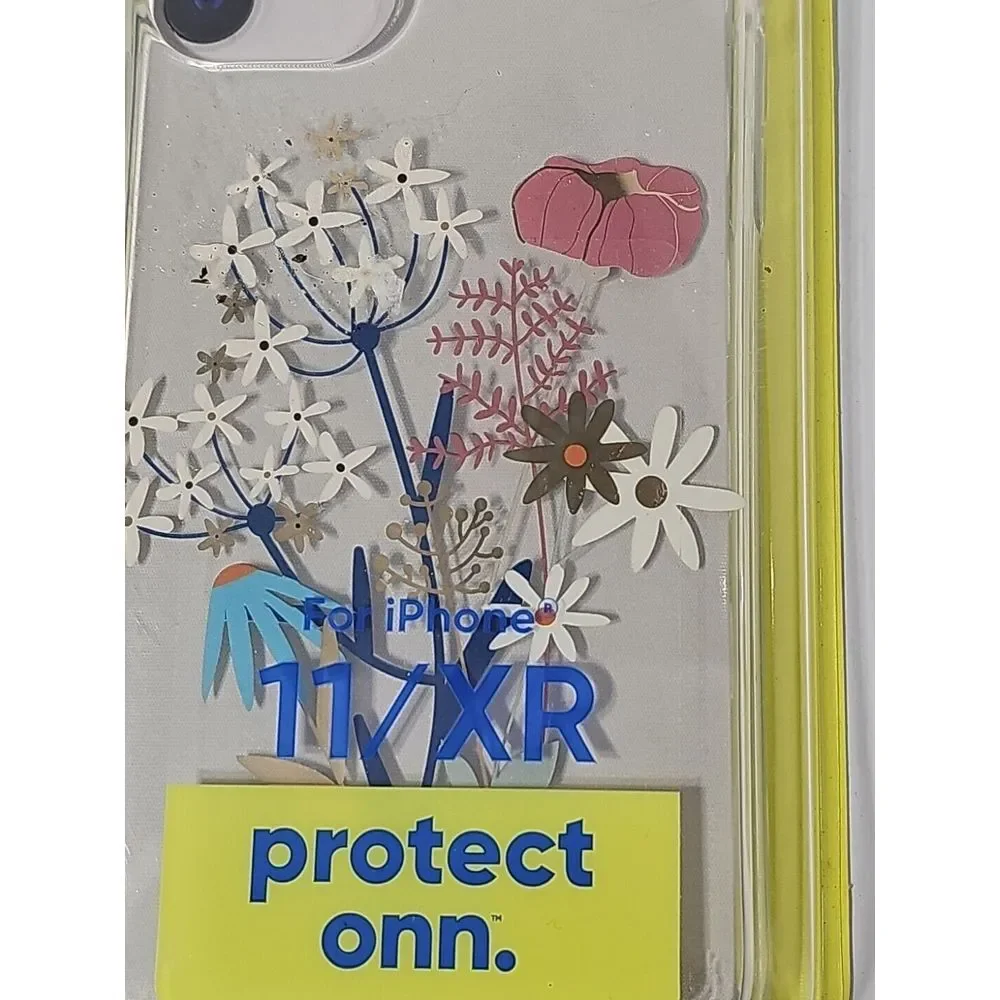 onn. iPhone Phone Case 11 / XR Pro Durable Gel‎ Floral Print Cellphone Protector